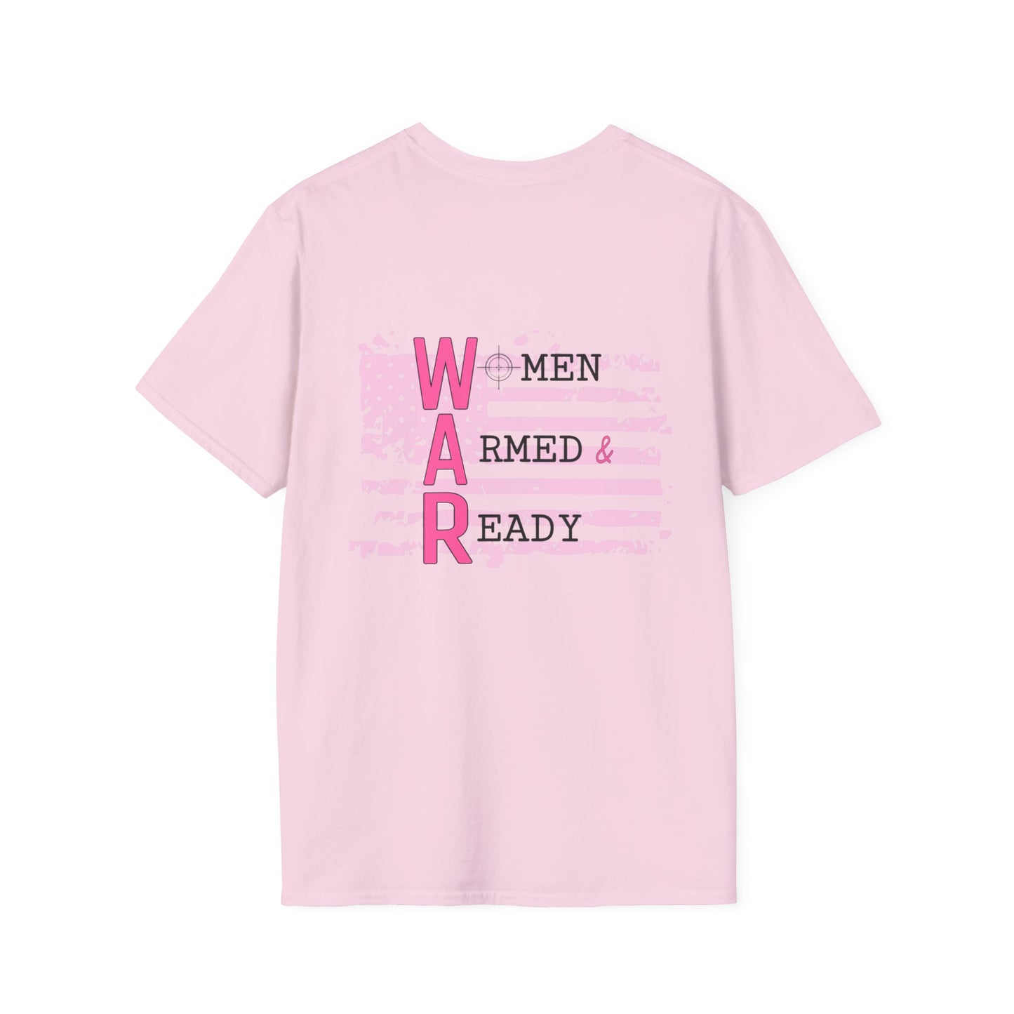 Women Armed & Ready Pink USA Flag T-Shirt
