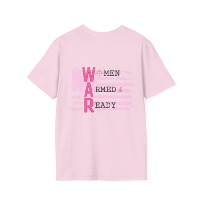 Women Armed & Ready Pink USA Flag T-Shirt