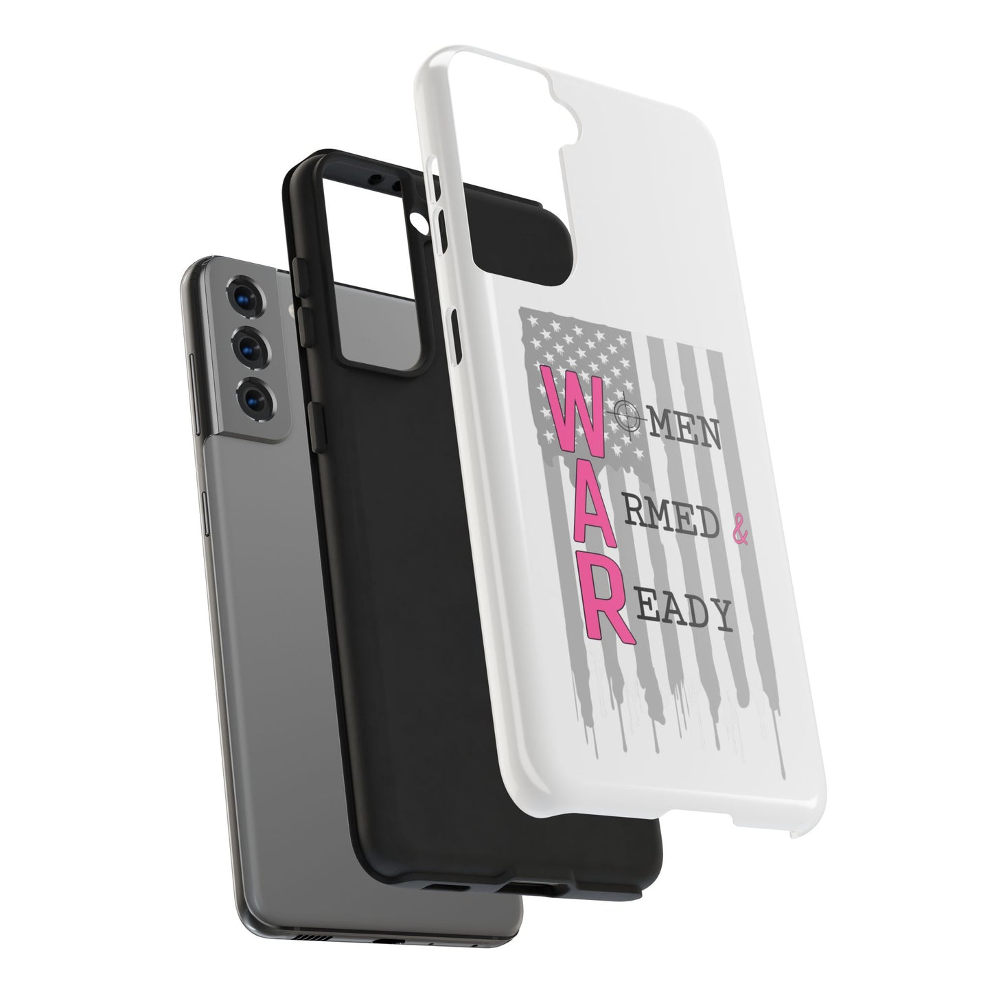 Women Armed & Ready Phone Case - Vertical Flag