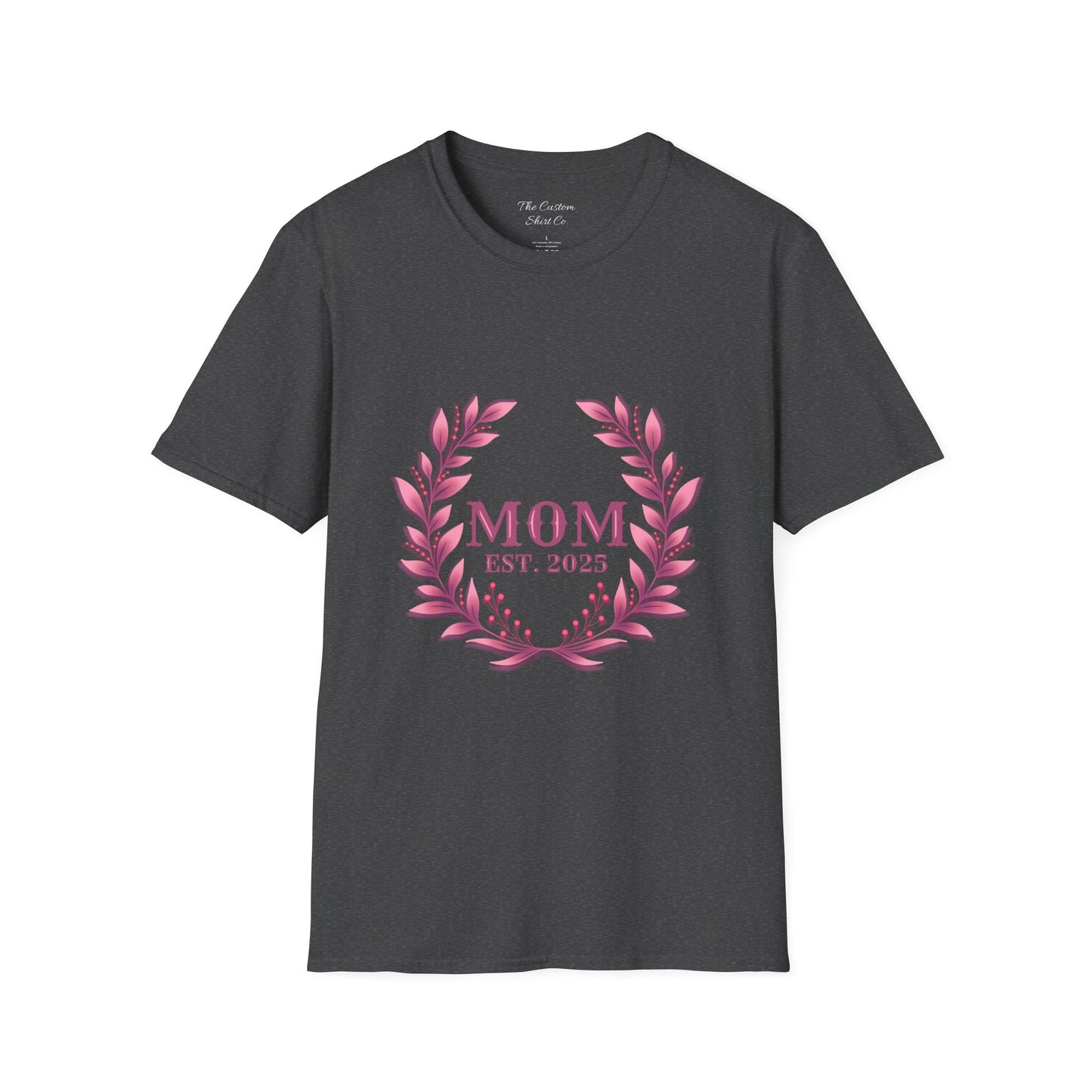 Mom Est. 2025 Floral Wreath T-Shirt