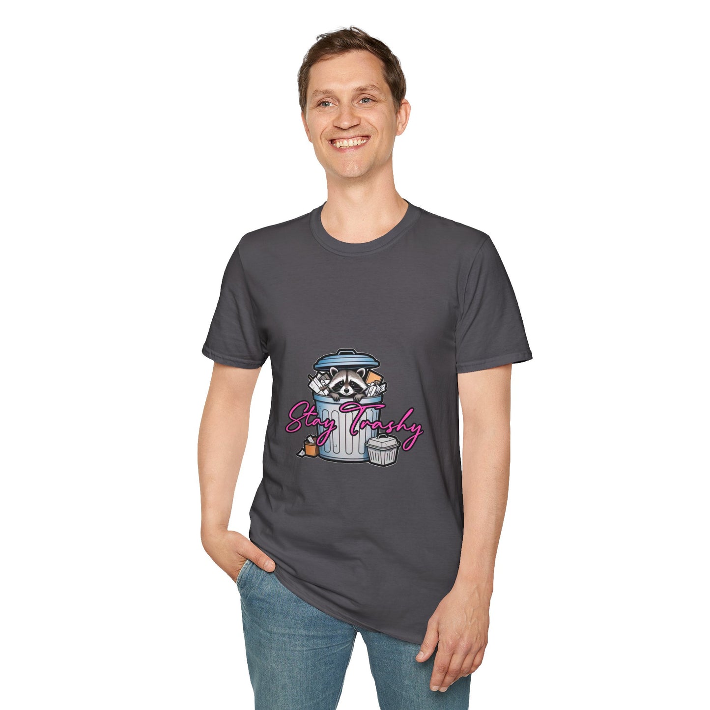Stay Trashy T-Shirt - Cute Raccoon Design