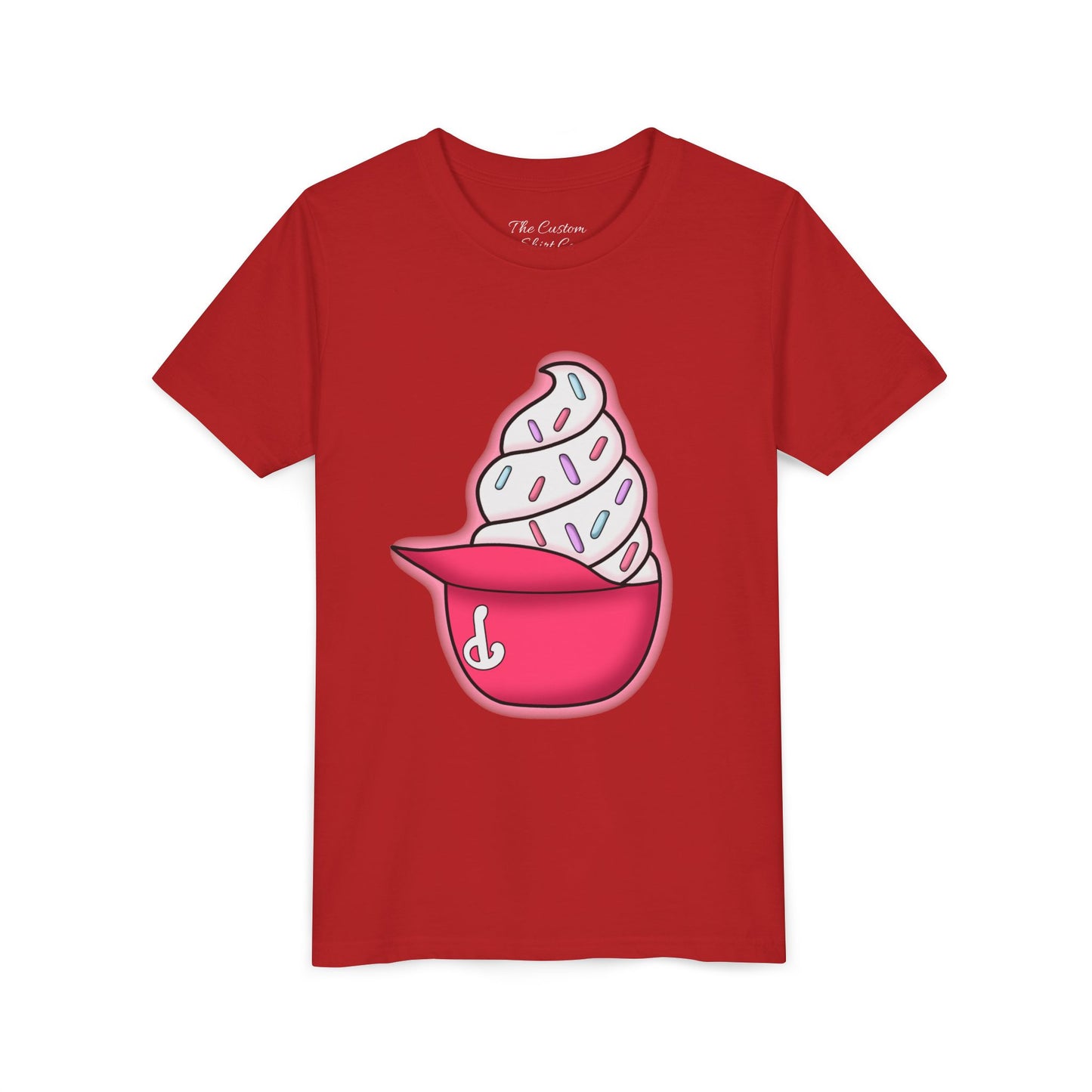 Ice Cream Hat Youth Tee — Cute Sprinkles Dessert Graphic T-Shirt