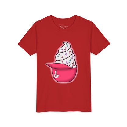 Ice Cream Hat Youth Tee — Cute Sprinkles Dessert Graphic T-Shirt