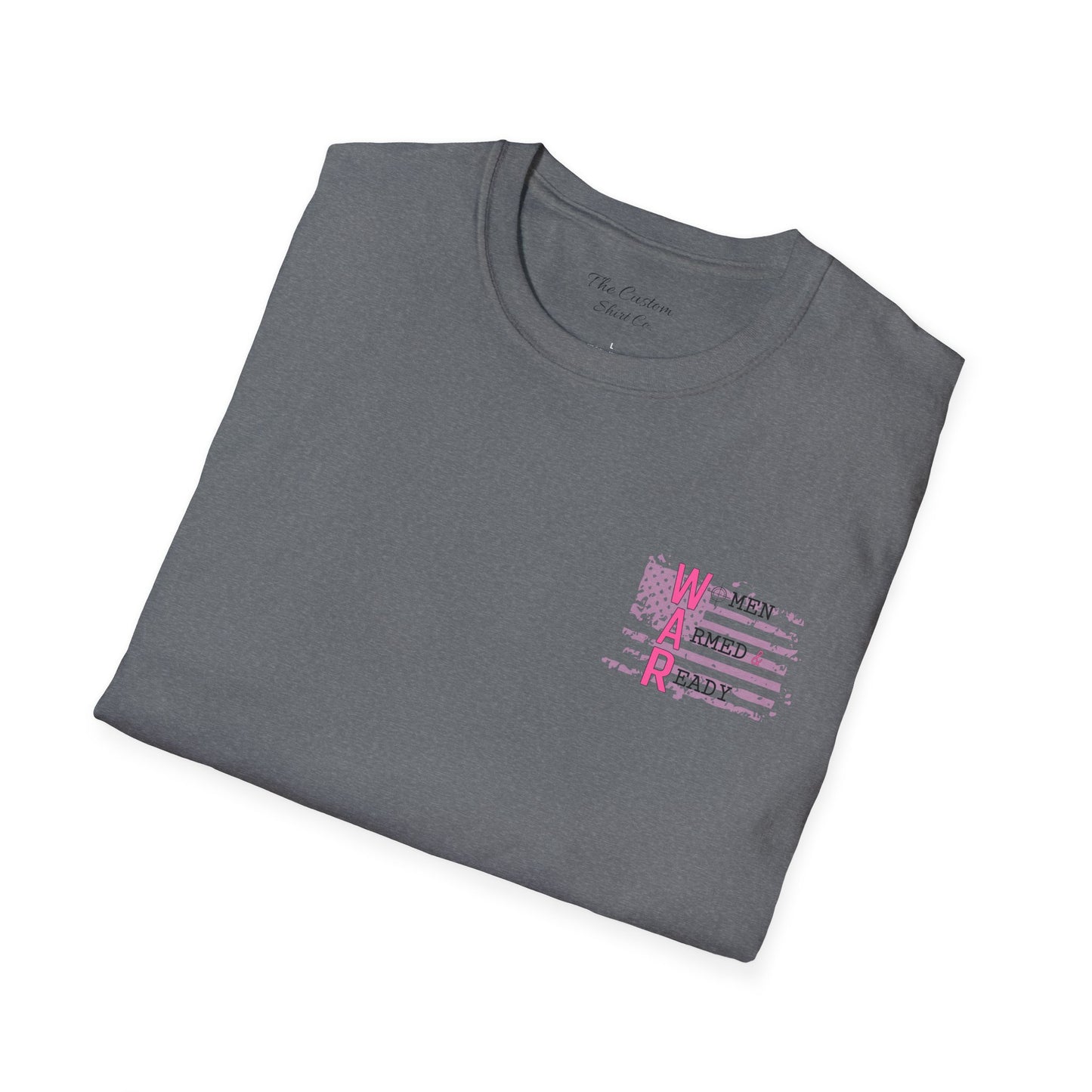 Women Armed & Ready Pink USA Flag T-Shirt