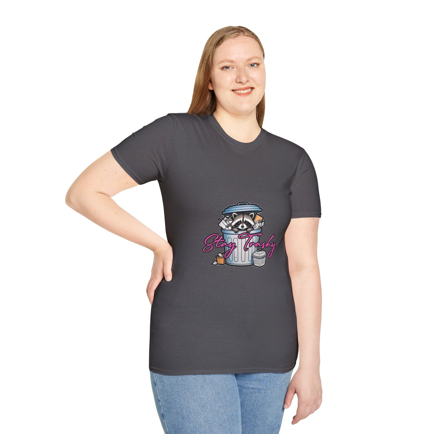 Stay Trashy T-Shirt - Cute Raccoon Design
