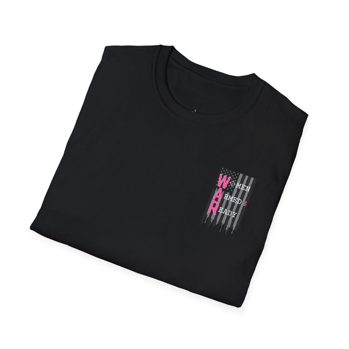 Women Armed & Ready Black USA Flag T-Shirt