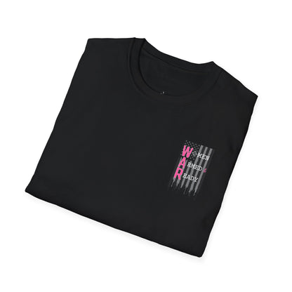 Women Armed & Ready Black USA Flag T-Shirt