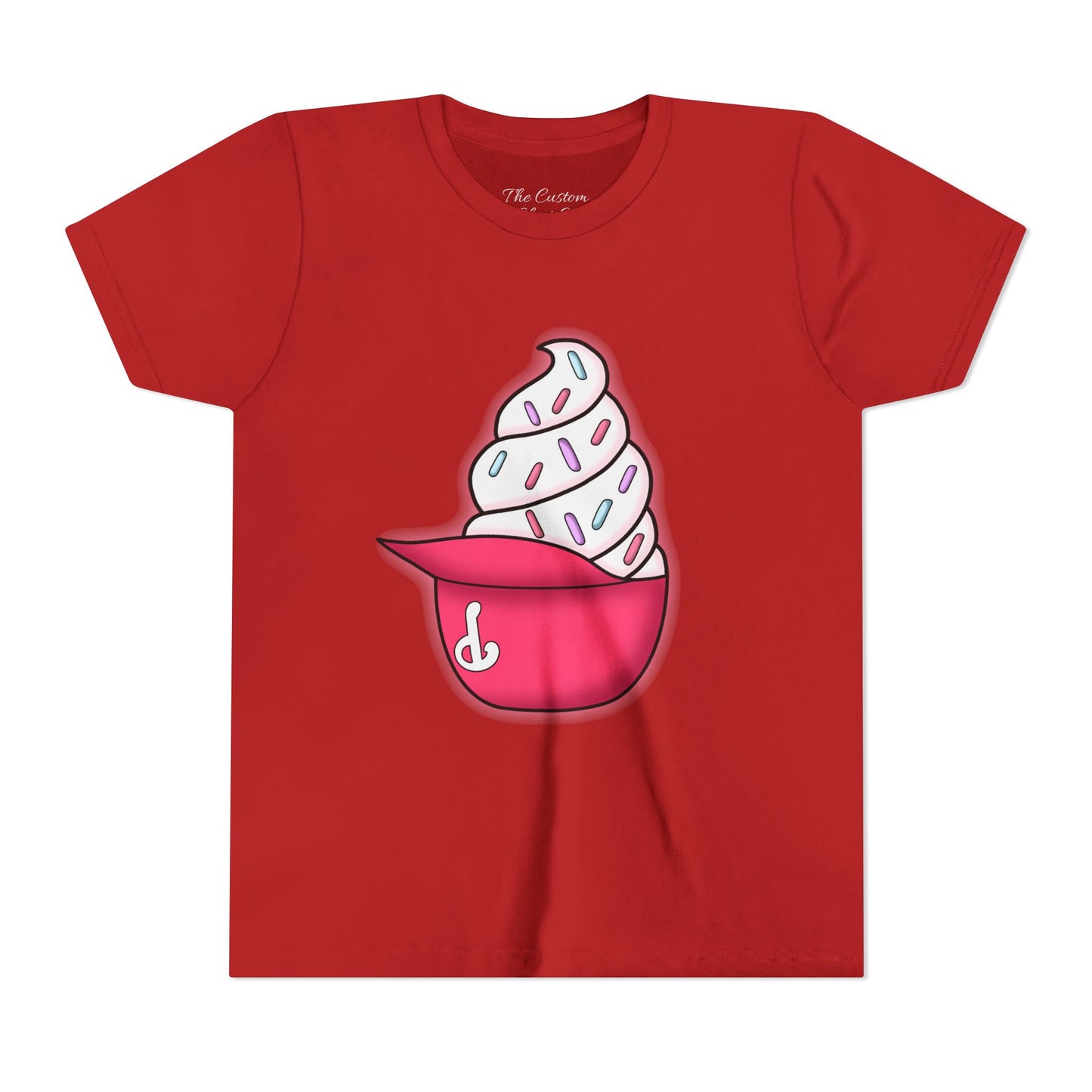 Ice Cream Hat Youth Tee — Cute Sprinkles Dessert Graphic T-Shirt
