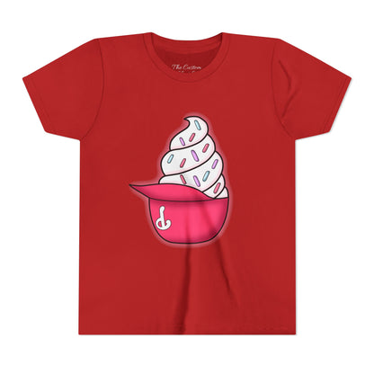 Ice Cream Hat Youth Tee — Cute Sprinkles Dessert Graphic T-Shirt