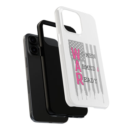 Women Armed & Ready Phone Case - Vertical Flag