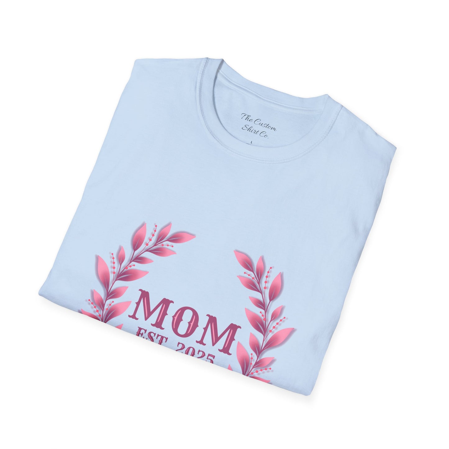 Mom Est. 2025 Floral Wreath T-Shirt