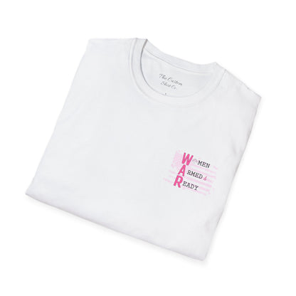 Women Armed & Ready Pink USA Flag Front Print Only T-Shirt