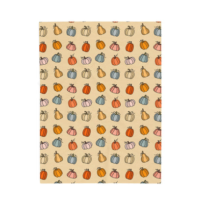 Pumpkin Patterned Velveteen Plush Blanket