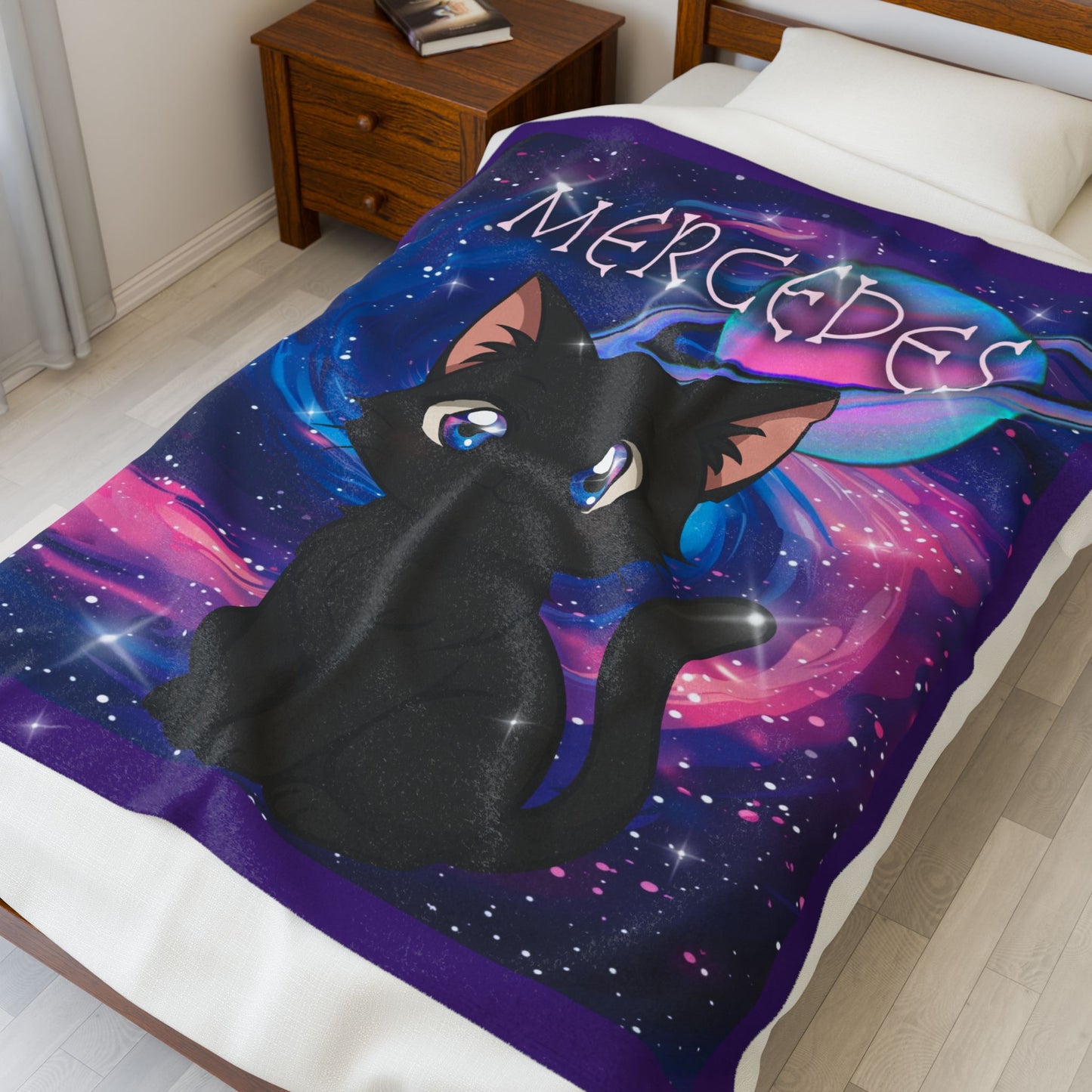 Personalized Cat-Themed Velveteen Plush Blanket