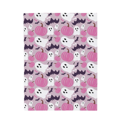 Halloween Ghost & Pumpkin Plush Blanket