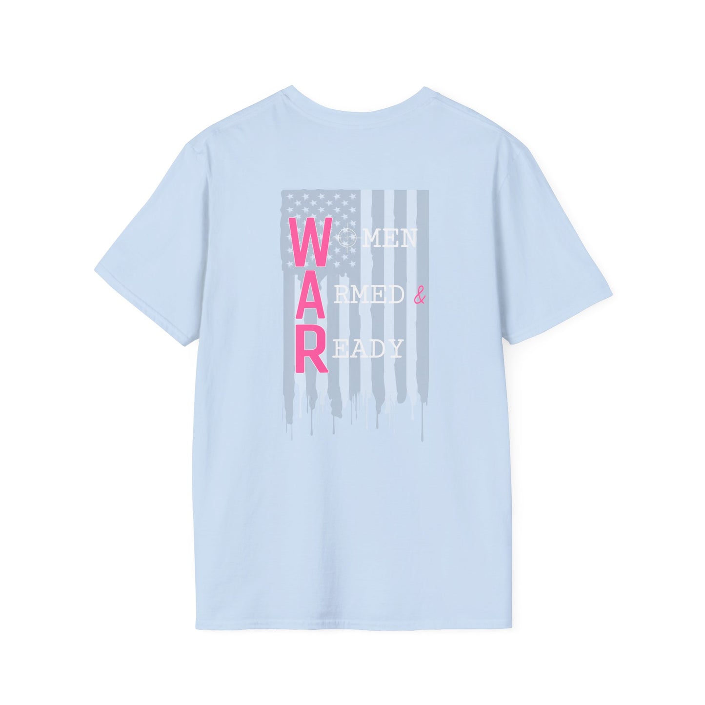 Women Armed & Ready Black USA Flag T-Shirt