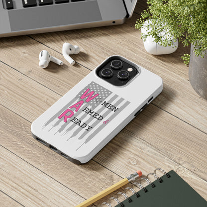 Women Armed & Ready Phone Case - Vertical Flag