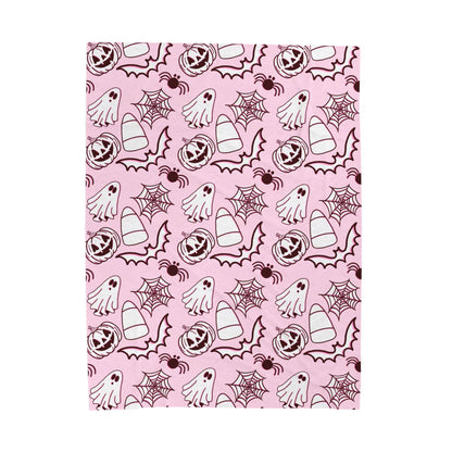 Halloween Ghost Plush Blanket, Cozy Throw, Spooky Blanket
