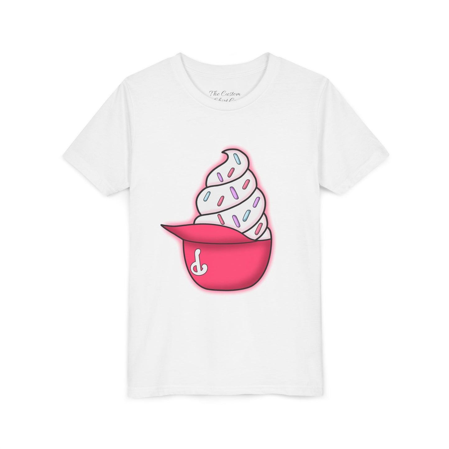 Ice Cream Hat Youth Tee — Cute Sprinkles Dessert Graphic T-Shirt