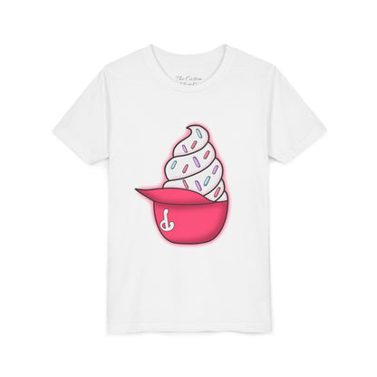 Ice Cream Hat Youth Tee — Cute Sprinkles Dessert Graphic T-Shirt