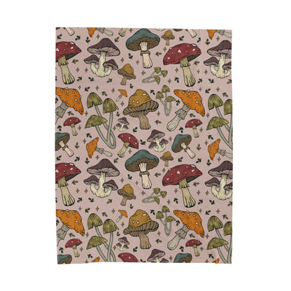 Mushroom Pattern Velveteen Plush Blanket