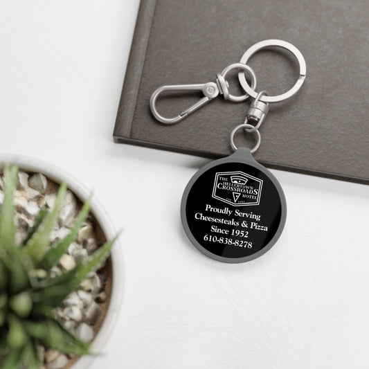 Black Keyring Tag - Hellertown Crossroads Hotel