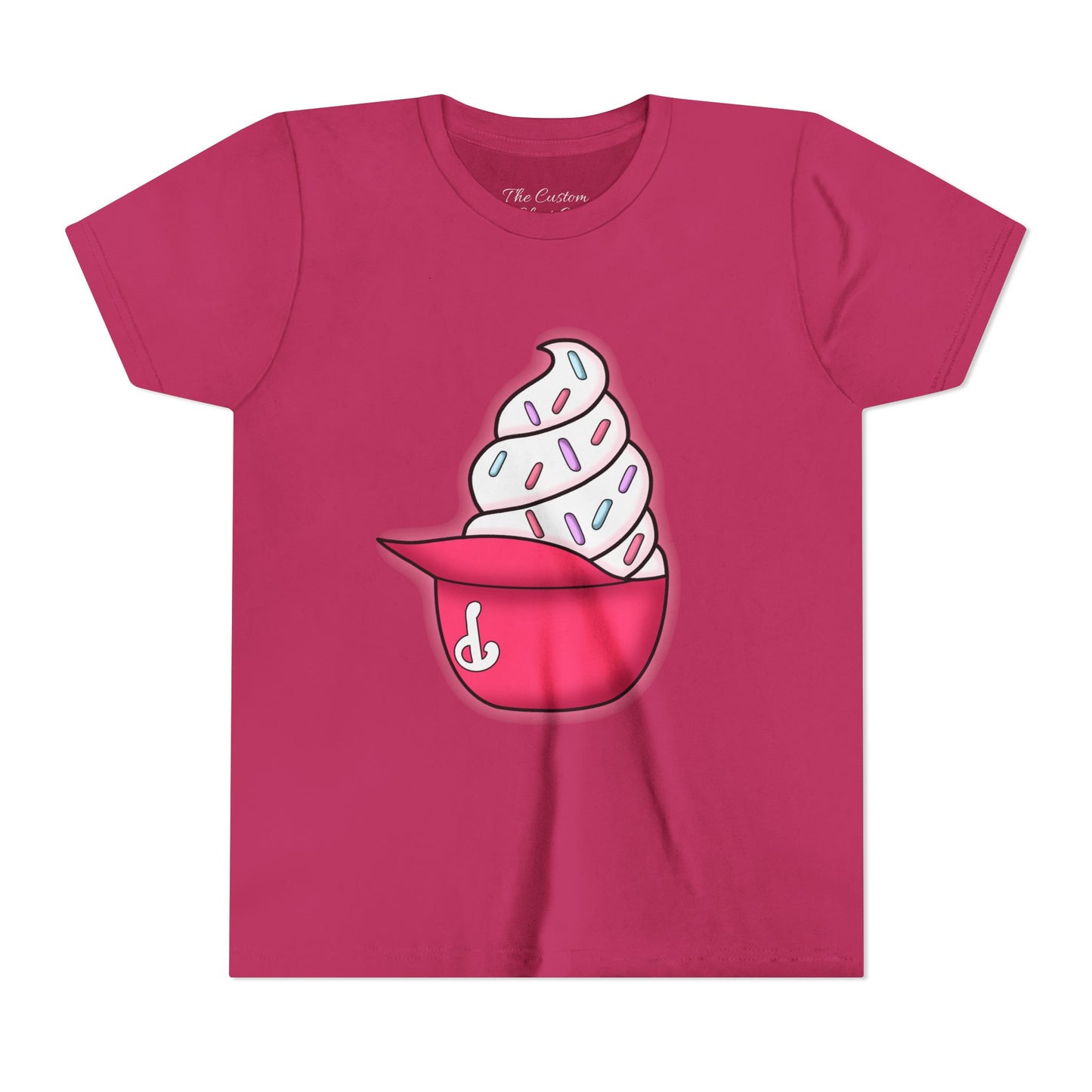 Ice Cream Hat Youth Tee — Cute Sprinkles Dessert Graphic T-Shirt