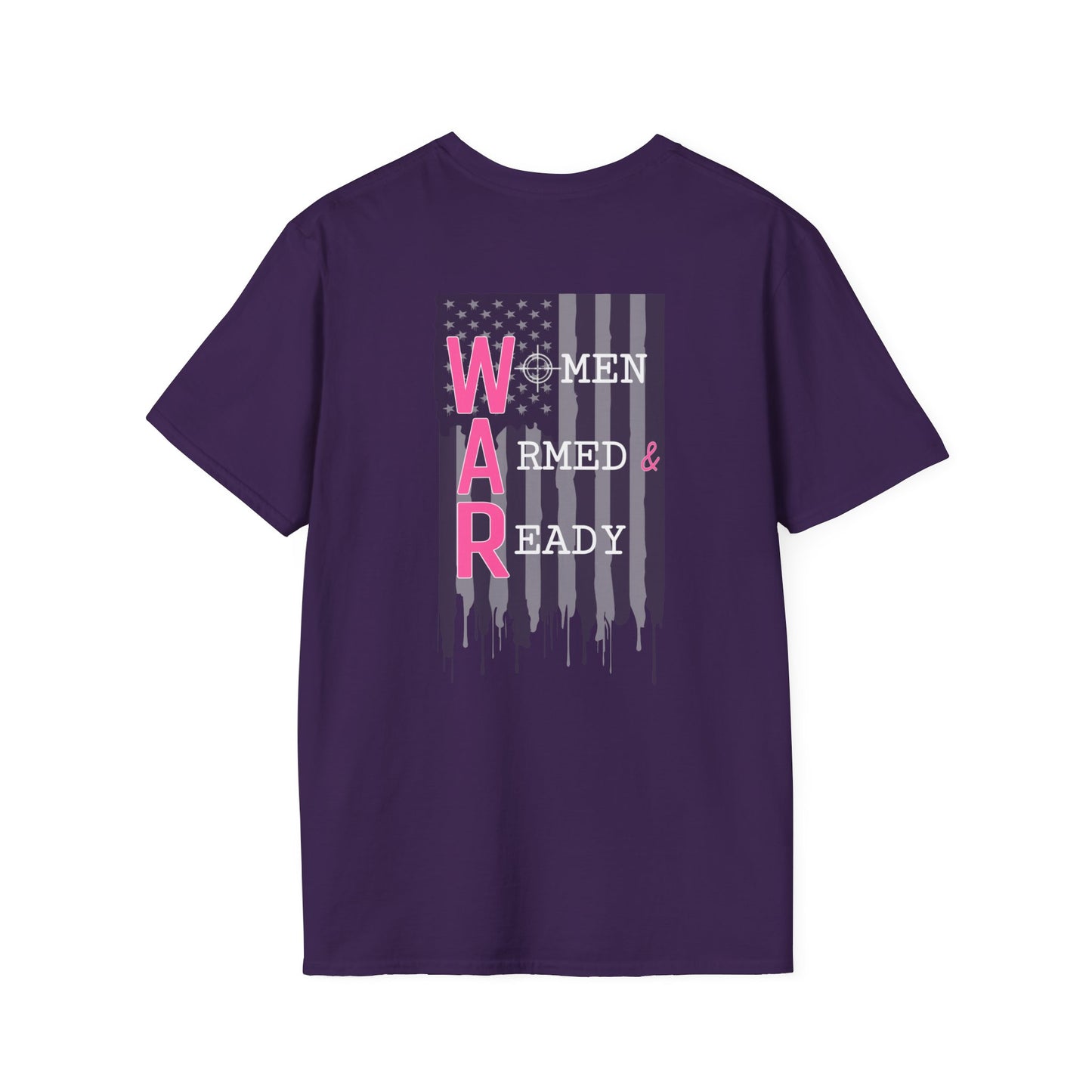 Women Armed & Ready Black USA Flag T-Shirt