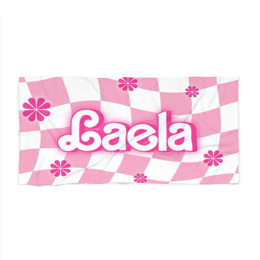 Customizable Barbie Beach Towel with Name