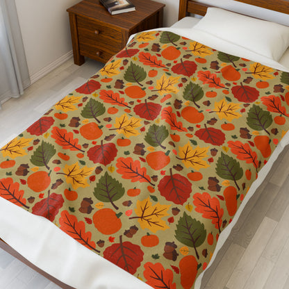 Autumn Harvest Velveteen Plush Blanket