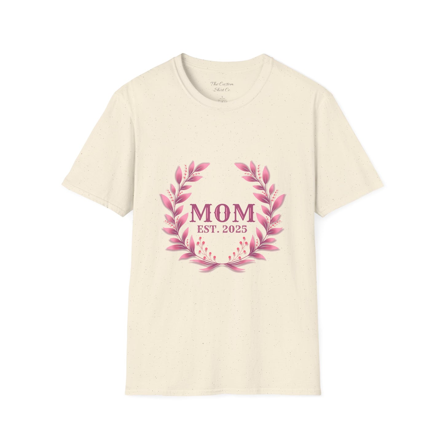 Mom Est. 2025 Floral Wreath T-Shirt