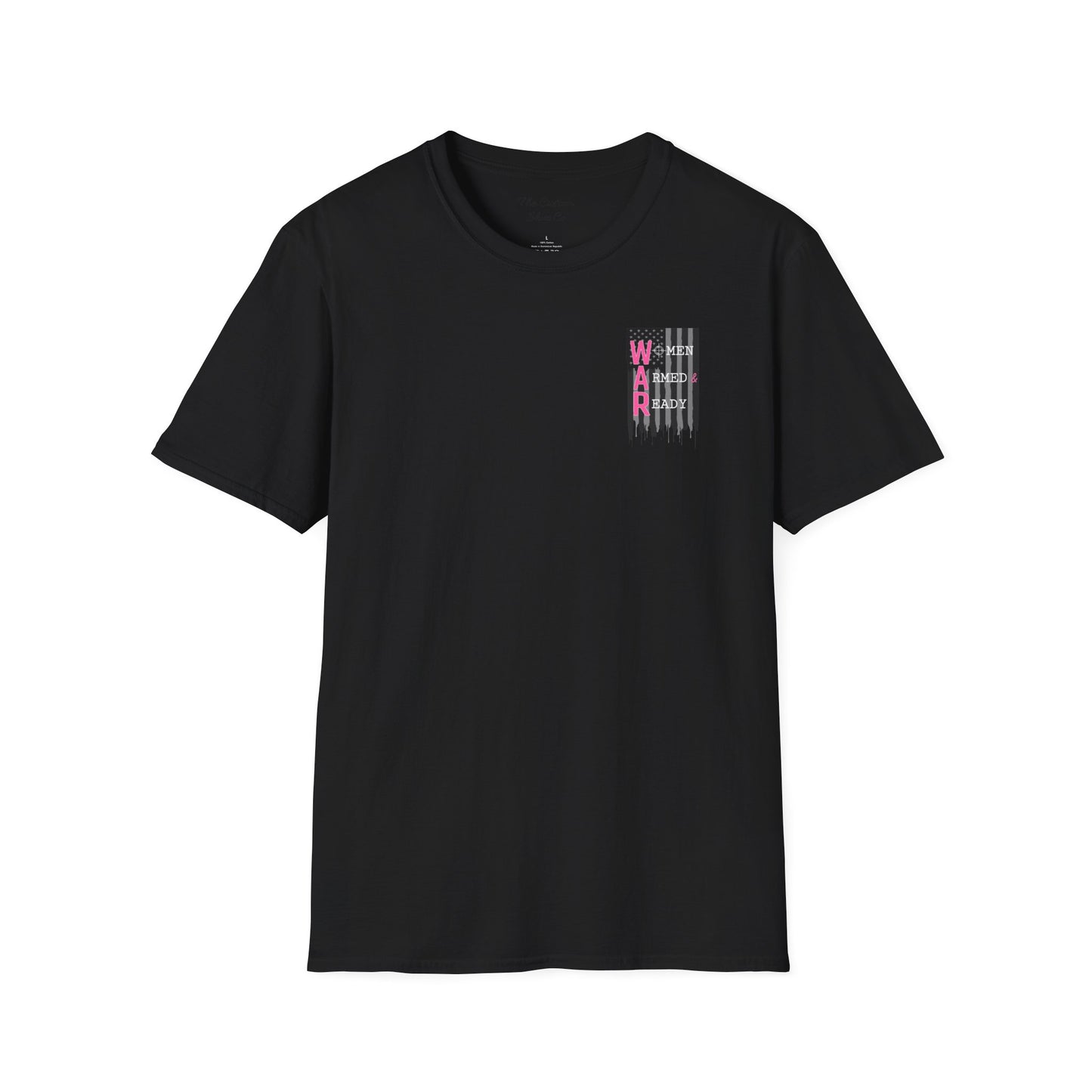 Women Armed & Ready Black USA Flag T-Shirt