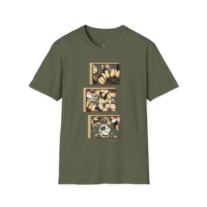 custom vintage flower shirt green forest dark deep