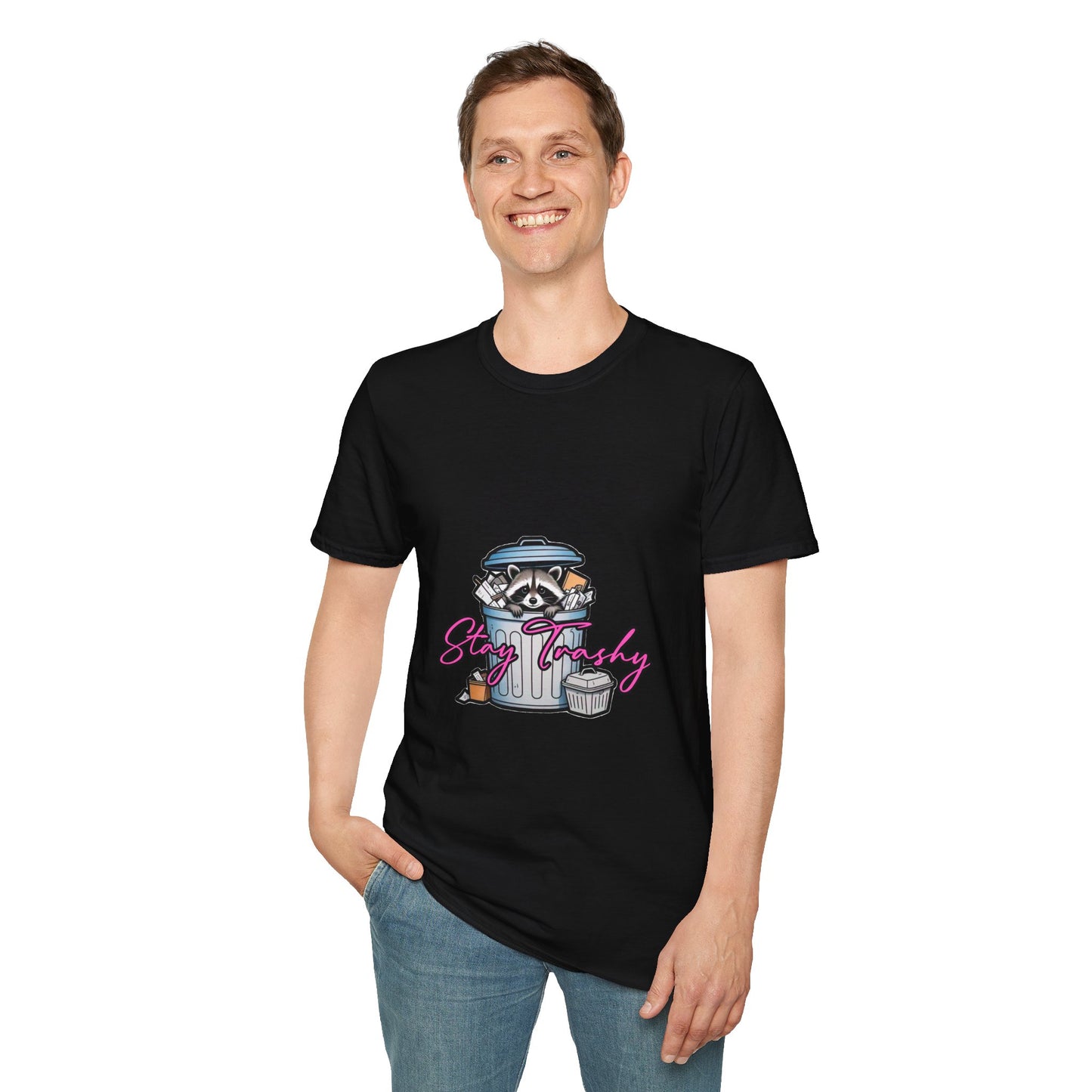 Stay Trashy T-Shirt - Cute Raccoon Design