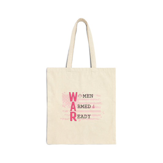 Women Armed & Ready Cotton Canvas Tote Bag