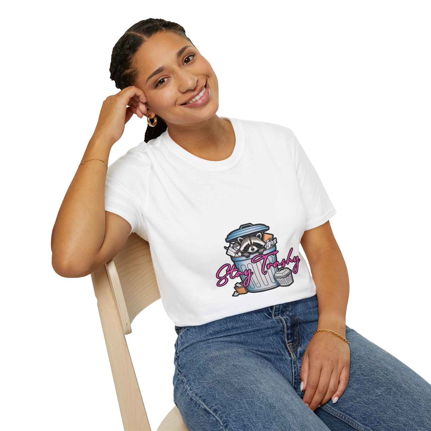 Stay Trashy T-Shirt - Cute Raccoon Design