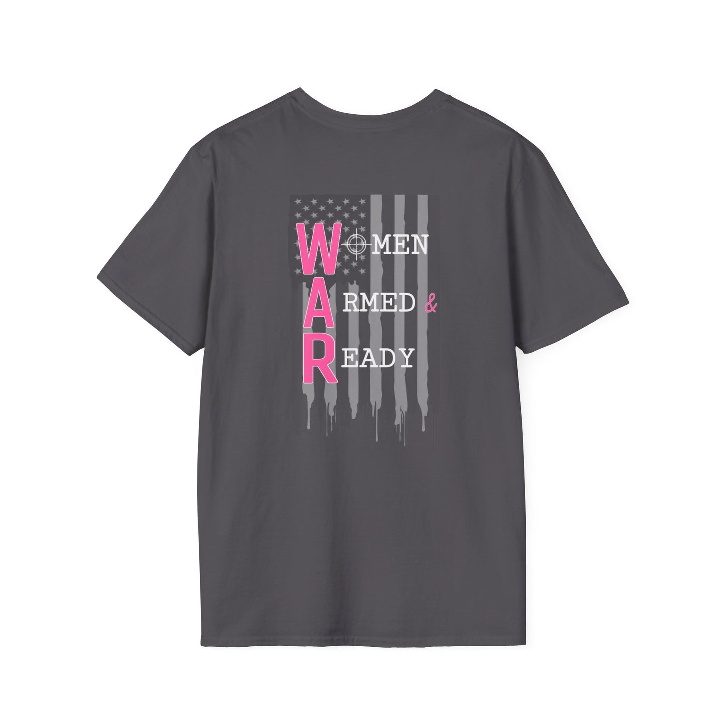 Women Armed & Ready Black USA Flag T-Shirt