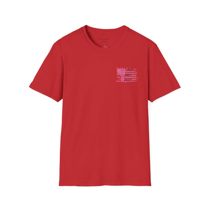 Women Armed & Ready Pink USA Flag T-Shirt