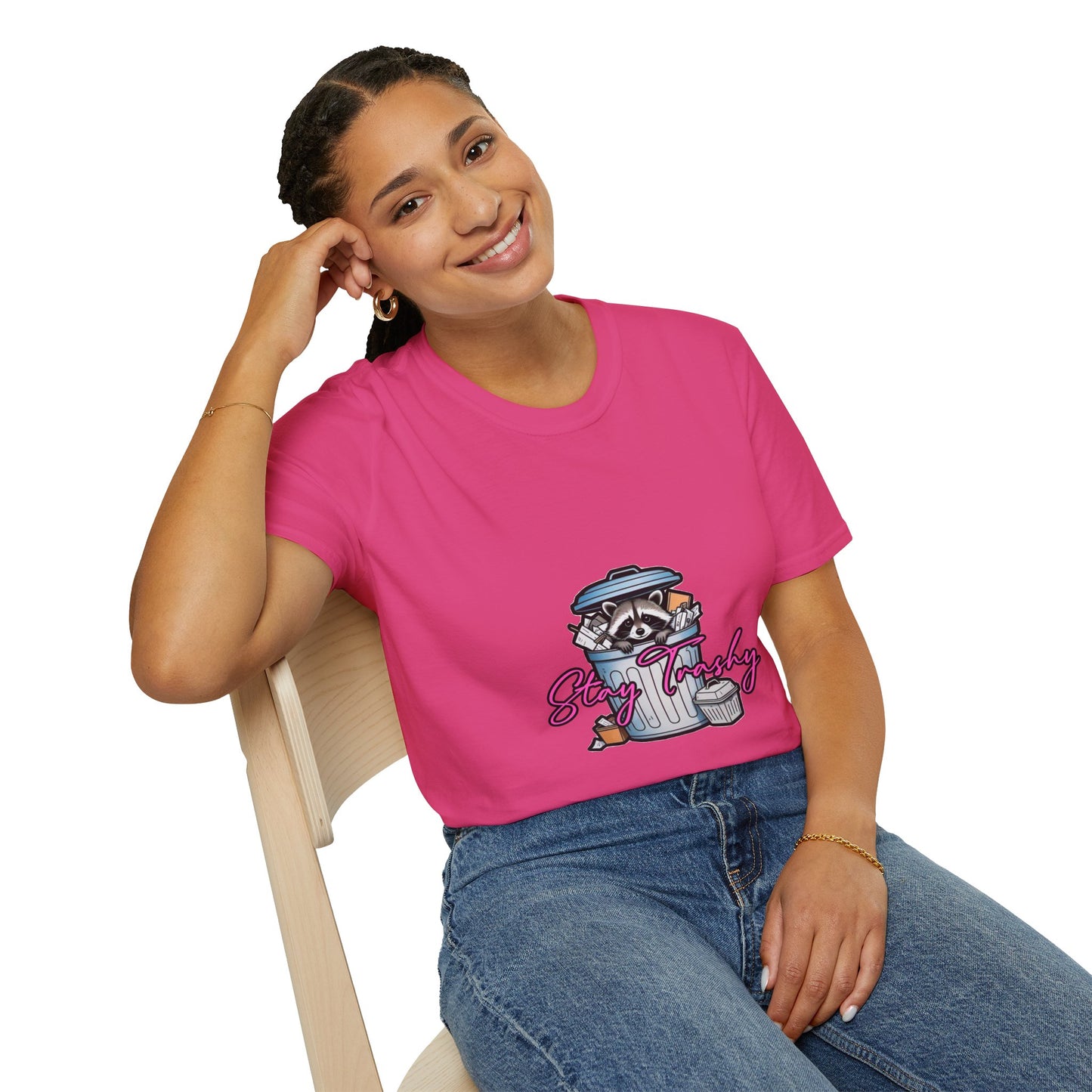 Stay Trashy T-Shirt - Cute Raccoon Design