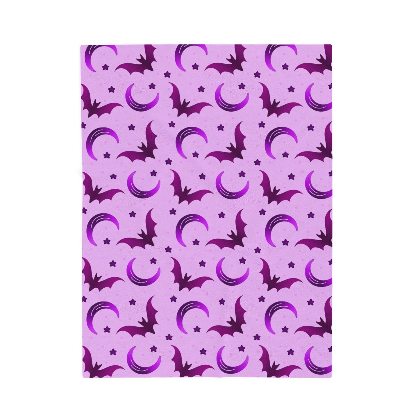 Purple Bat & Moon Velveteen Plush Blanket