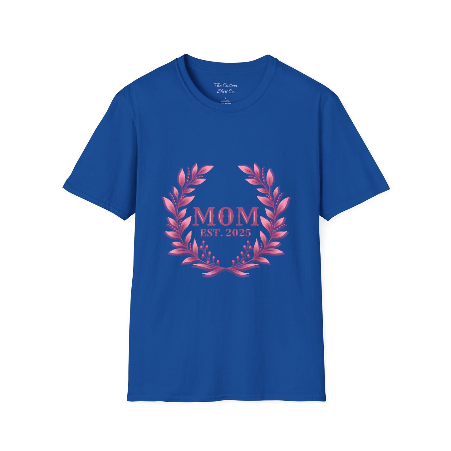 Mom Est. 2025 Floral Wreath T-Shirt