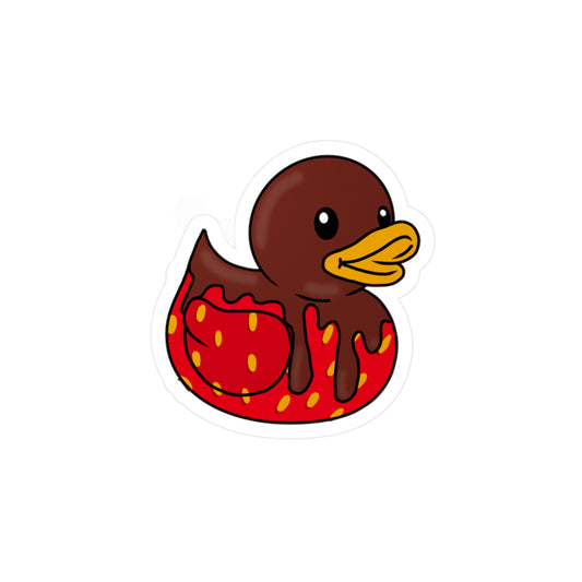 Chocolate Covered Strawberry Duck Kiss-Cut Vinyl Decal