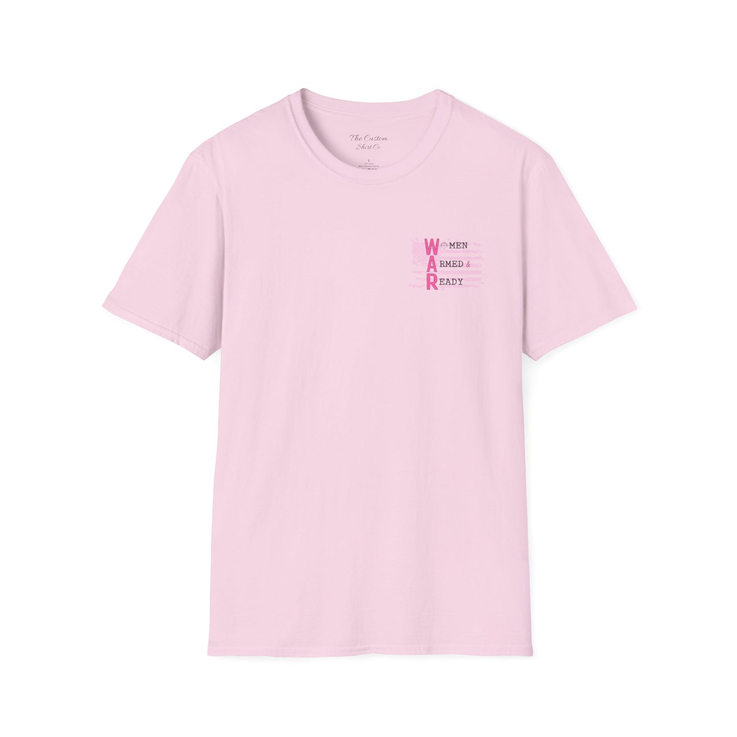 Women Armed & Ready Pink USA Flag T-Shirt