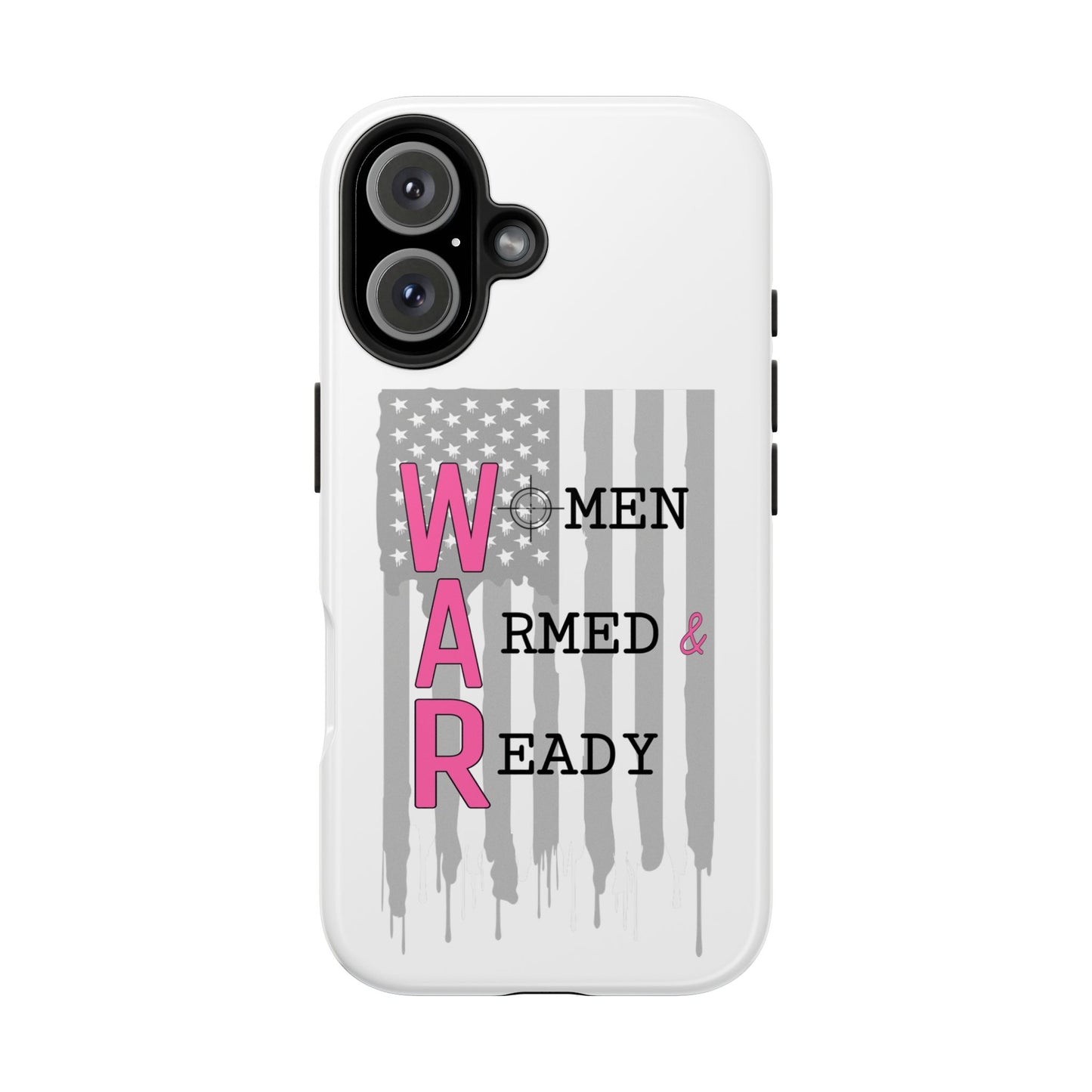 Women Armed & Ready Phone Case - Vertical Flag