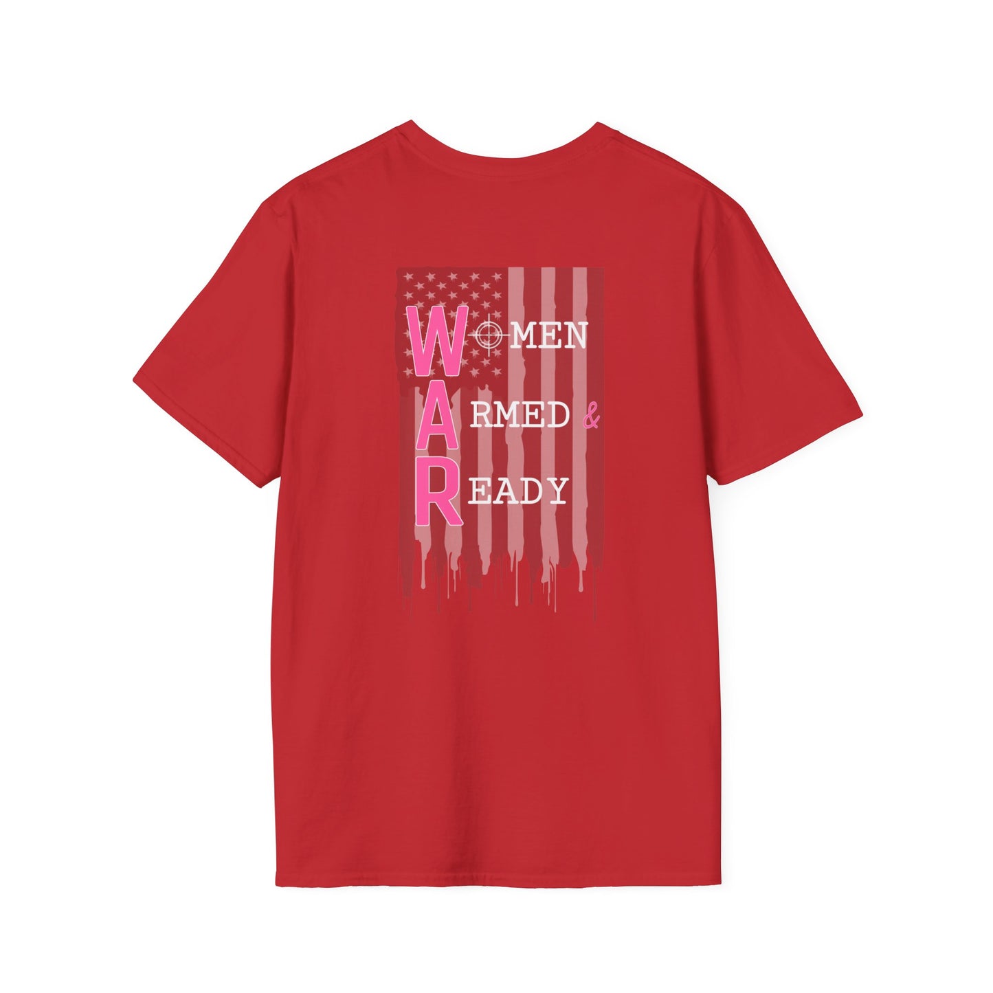 Women Armed & Ready Black USA Flag T-Shirt