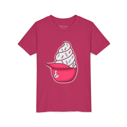 Ice Cream Hat Youth Tee — Cute Sprinkles Dessert Graphic T-Shirt