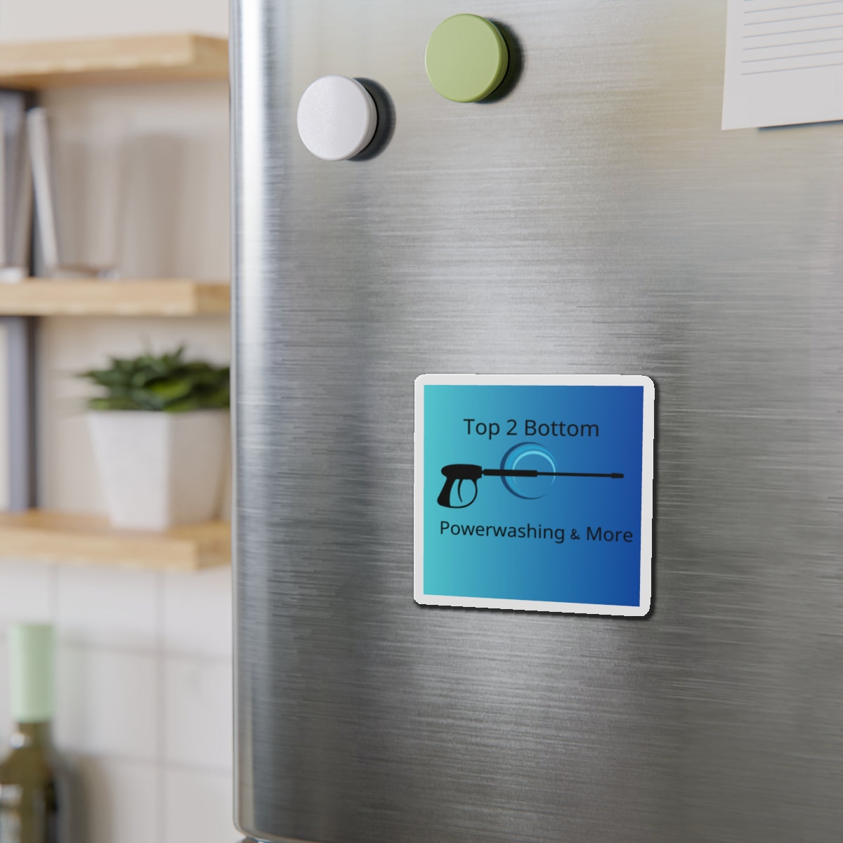 Top 2 Bottom Power Washing Die-Cut Magnet - Top 2 Bottom Design for Home & Business