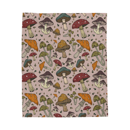 Mushroom Pattern Velveteen Plush Blanket