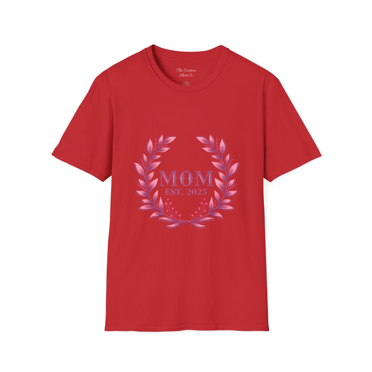 Mom Est. 2025 Floral Wreath T-Shirt