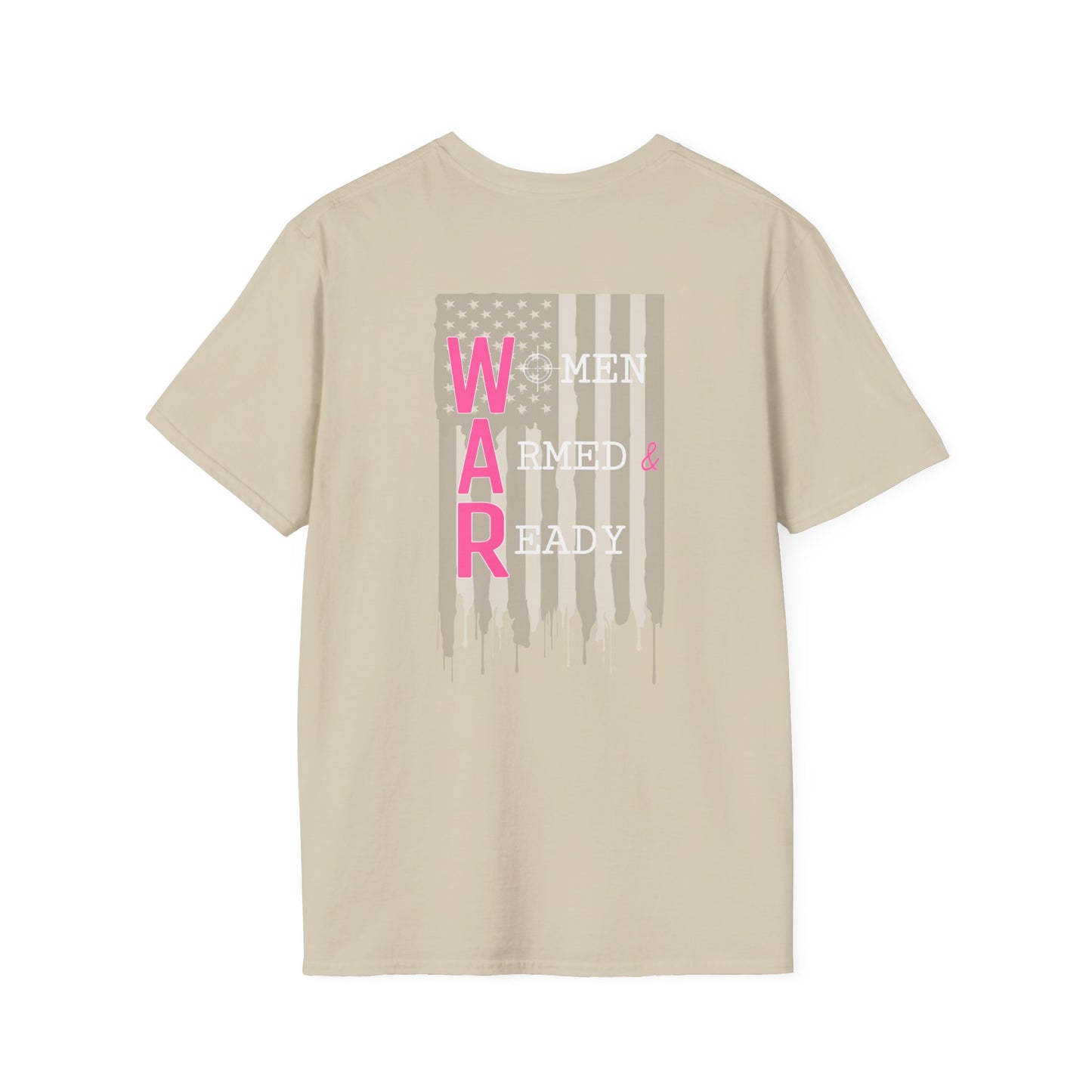 Women Armed & Ready Black USA Flag T-Shirt